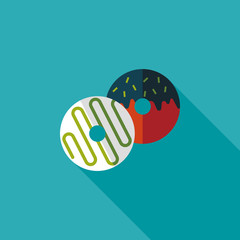 Donut flat icon with long shadow,eps10