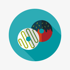 Donut flat icon with long shadow,eps10