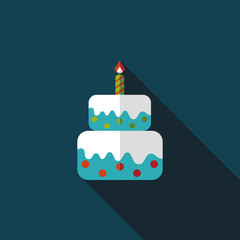 birthday cake flat icon with long shadow,eps10