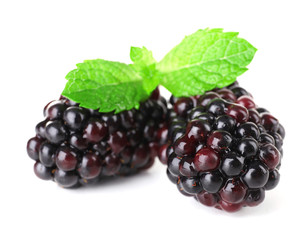 Blackberries isolated on white