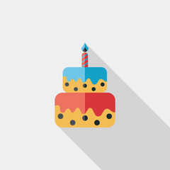 birthday cake flat icon with long shadow,eps10