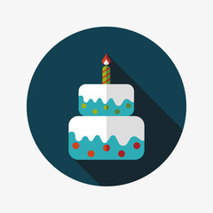 birthday cake flat icon with long shadow,eps10