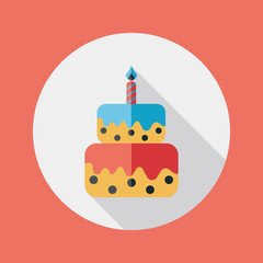 birthday cake flat icon with long shadow,eps10