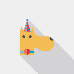 dog birthday flat icon with long shadow,eps10