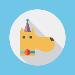 dog birthday flat icon with long shadow,eps10