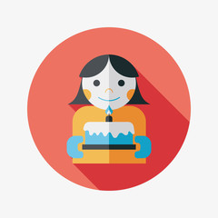 happy birthday to you flat icon with long shadow,eps10