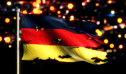 Naklejka premium Germany National Flag Torn Burned War Freedom Night 3D