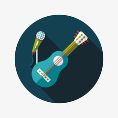 guitar flat icon with long shadow,eps10