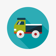 Truck flat icon with long shadow,eps10
