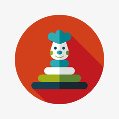 Pyramid toy flat icon with long shadow,eps10