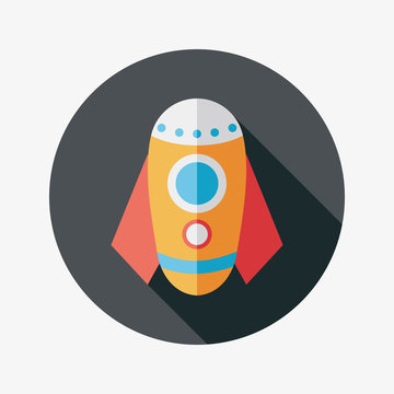 Rocket flat icon with long shadow,eps10
