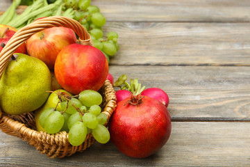 Summer frame with fresh organic vegetables and fruits