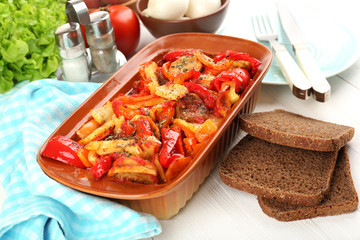 Vegetable ragout on table, close-up