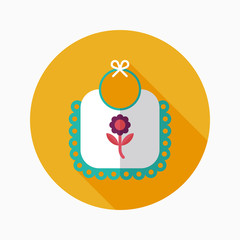 baby bib flat icon with long shadow,EPS 10