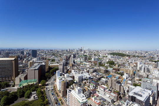 ［東京都市風景］池袋方面を超広角で望む-003