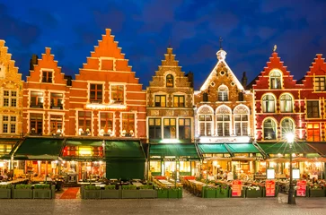 Gordijnen Grote Markt, Bruges, Belgium © ecstk22