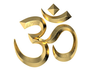 Hindu Om Icon. 3D isolated - obrazy, fototapety, plakaty