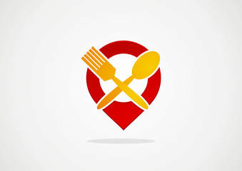 restaurant location travle logo vector