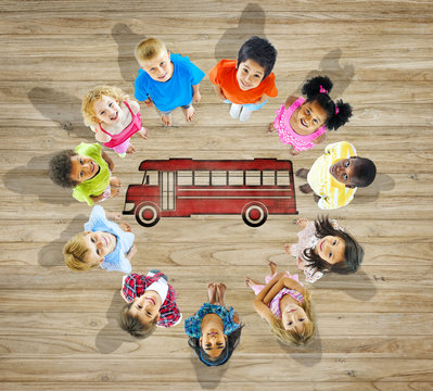 Multiethnic Children with Back to School Concept