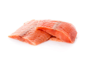 salmon fillet. Fresh sliced salmon fish
