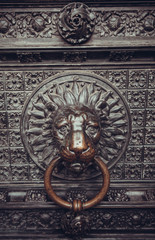 lion head as a knocker.