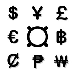 Obraz premium black currency symbols Vector set