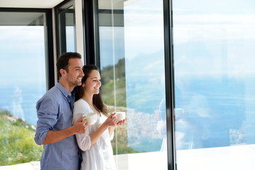 relaxed young couple at home