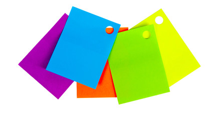 colored stickers on a white isolated background