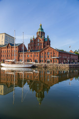 Obraz premium Helsinki. Yacht mooring, vintage port facilities