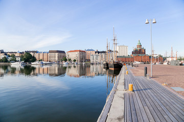 Helsinki, Finland. Yachts near the pier in the harbor