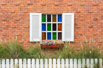 Brick wall with window