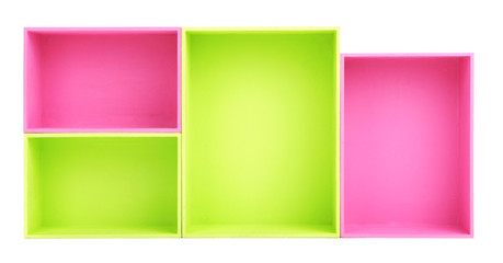 Obraz premium Multicoloured rectangular boxes isolated on white