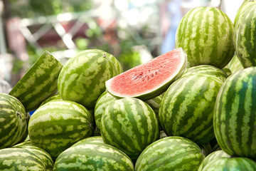 Watermelon lying in a heap