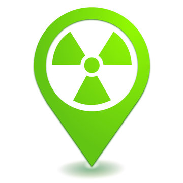 radioactivité sur symbole localisation vert