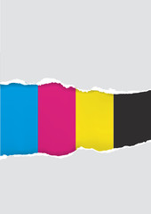 Vector Ripped Cmyk Colors Paper