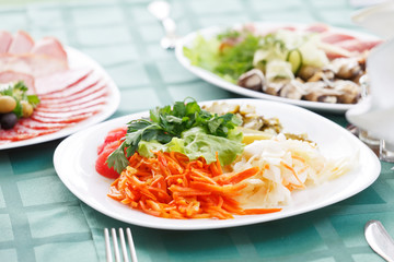 food on the party table