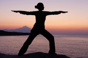 Yoga Pose at Sunrise