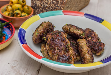 Turkish adana kebab with fresh coriander