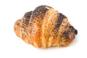Fresh croissant with a poppy