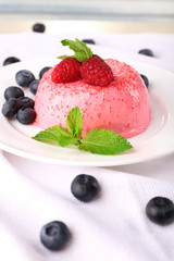 Round shaped cake with berries