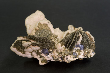 Rare Pyrrhotite+Galena+Pyrite, Yugoslavia. 10.6cm across