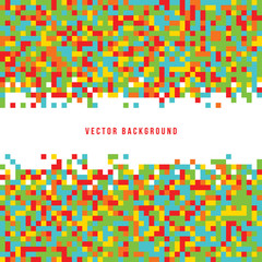 A vector layout design with a pixel art style