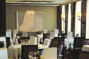 Printed roller blinds Restaurant Fancy restaurant interior