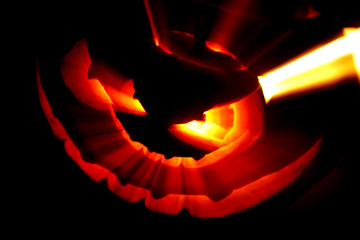 Fototapeta premium Glowing Halloween pumpkin