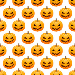 Halloween pumpkins seamless background