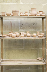Fototapeta na wymiar Shelf vases