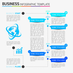 Infographic timeline template with icons, light background, 6 s