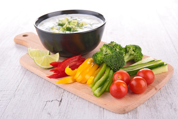 yogurt sauce and vegetables