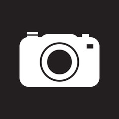 Camera Icon On Black Background
