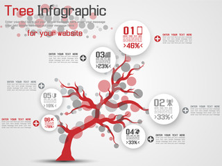 TREE INFOGRAPHIC MODERN RED